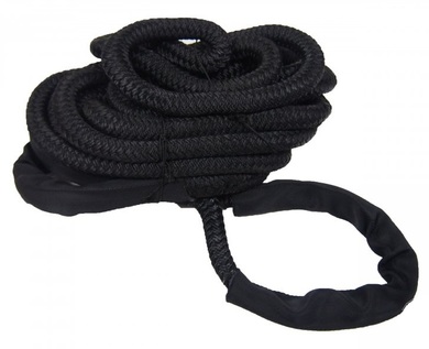 картинка Трос кинетический черный 19мм х 9м, нагрузка до 8,2 тонн, плетеные проушины в Сумке из Троса, стропы, стяжки от магазина Mif-Bond